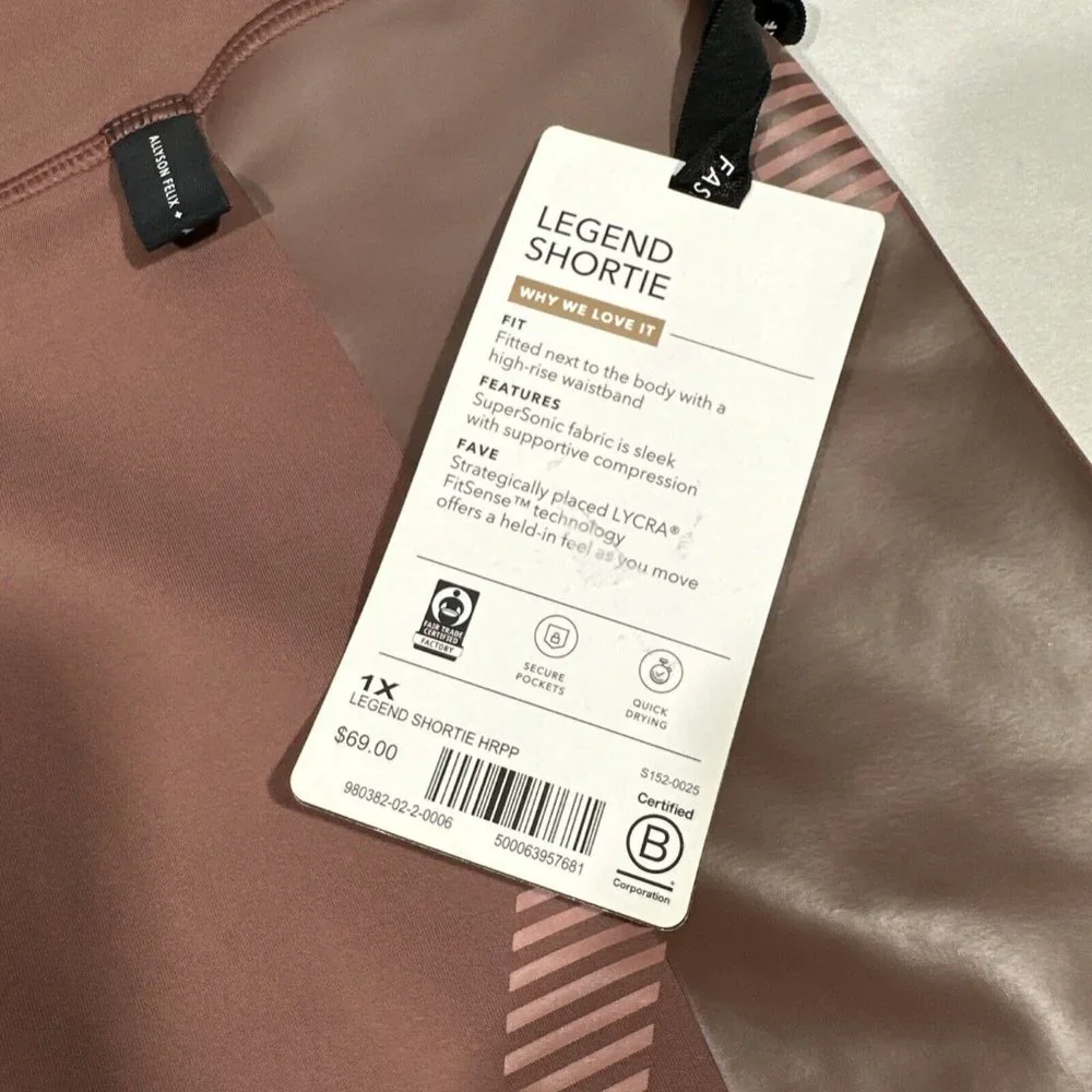 NWT $69‎ Athleta x Allyson Felix [ 1X ] Legend Shortie Shorts Hearth Rose